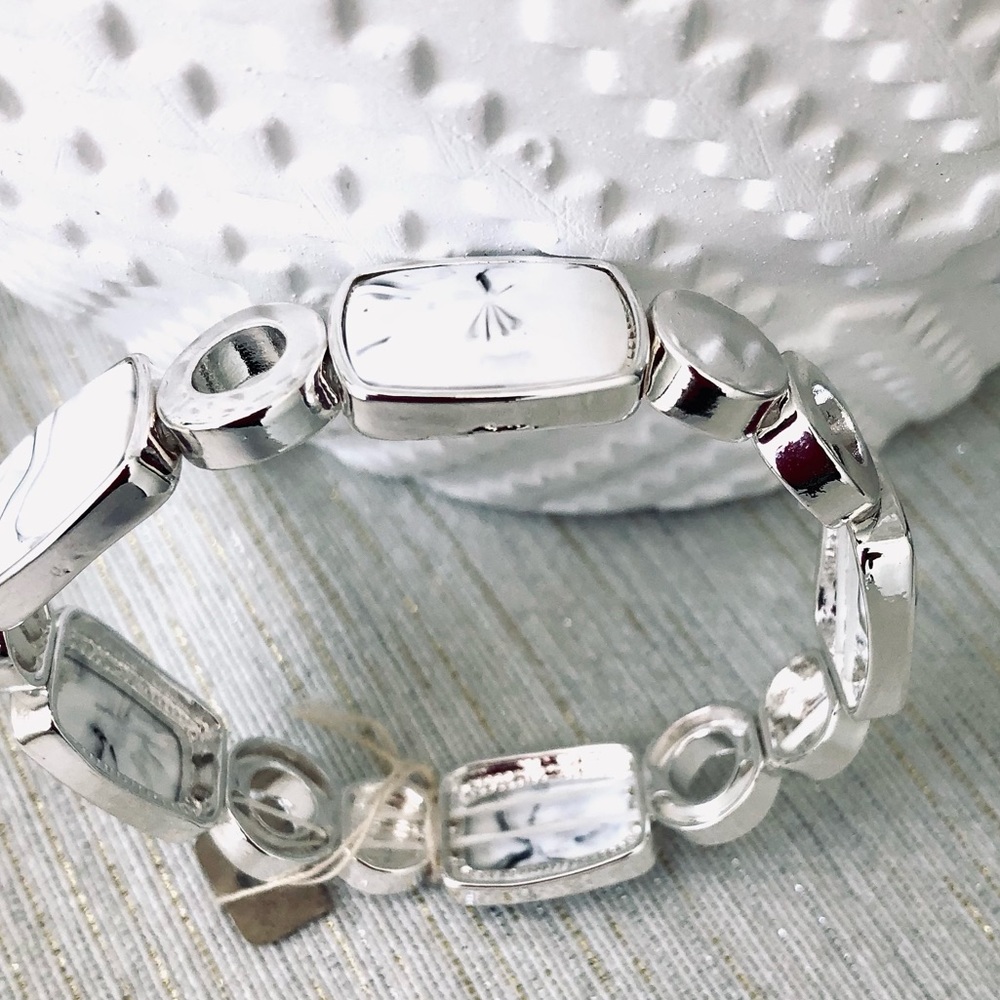 STERLING METAL STRETCH BRACELET